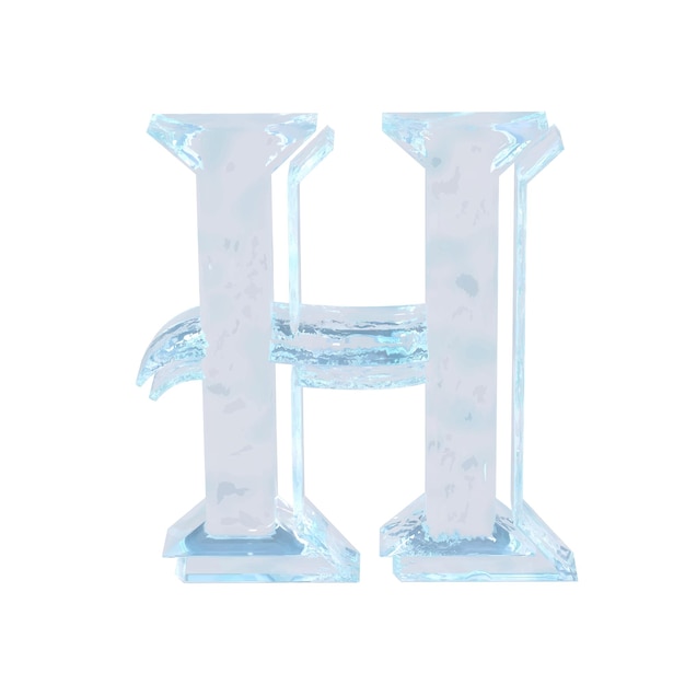 Vector symbol made of ice letter h