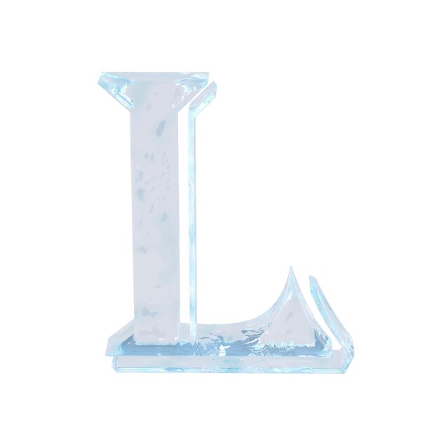 Vettore simbolo fatto di ghiaccio lettera l
