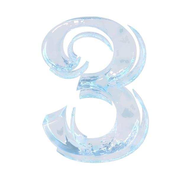 Symbol made of ice number 3