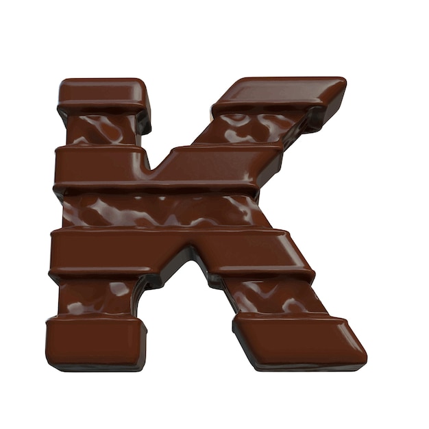 チョコレート 3 d 文字 k で作られたシンボル