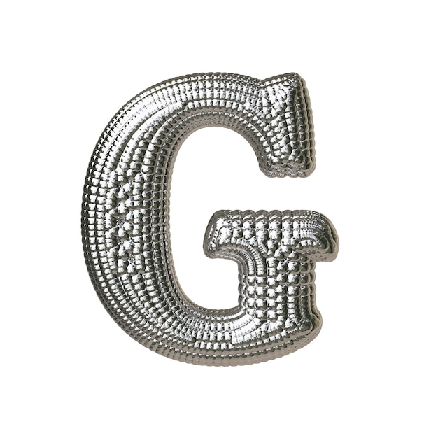 Вектор Символ из серебряных сфер буква g