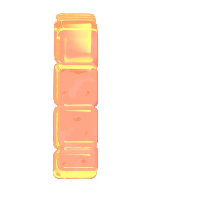 Vector symbol made of orange colored ice letter l