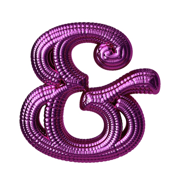 Symbol made of purple 3d spheres