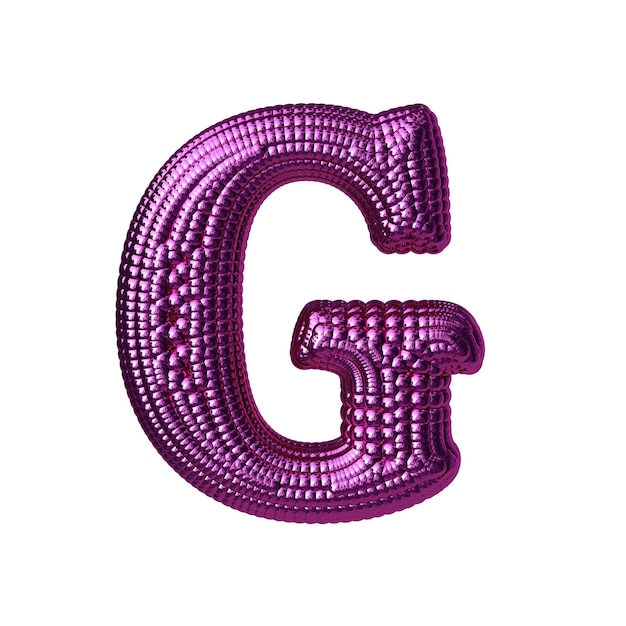 Symbol made of purple balloons letter g