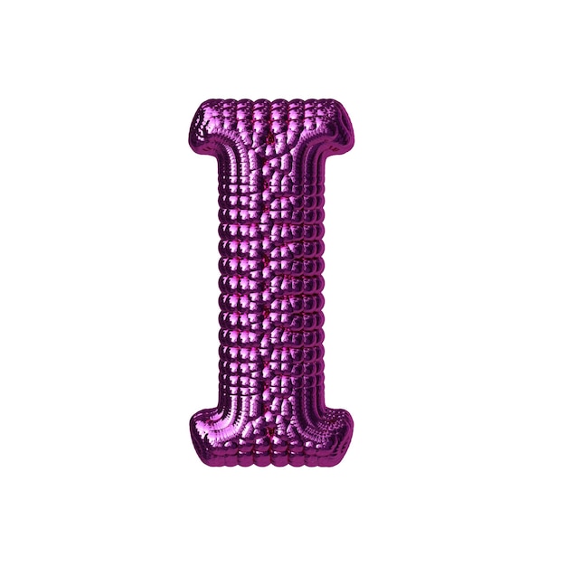 Vector symbol made of purple balloons letter i