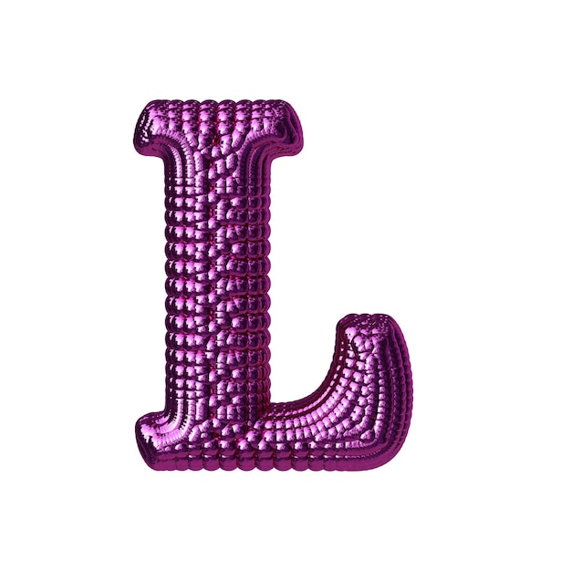 Symbol made of purple balloons letter l