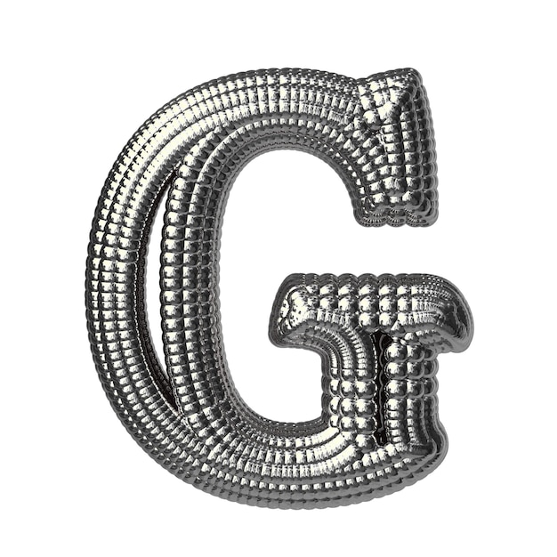 Vector symbol made of silver spheres letter g