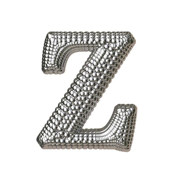 Symbol made of silver spheres letter z