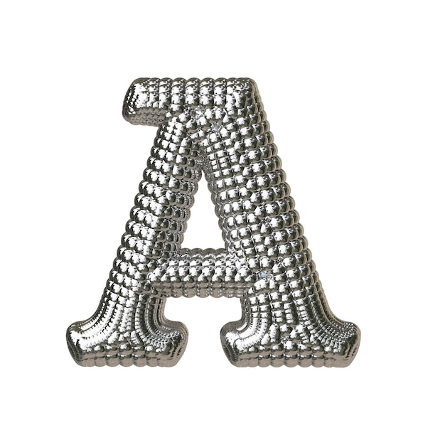 Vector symbol made of silver spheres letter a