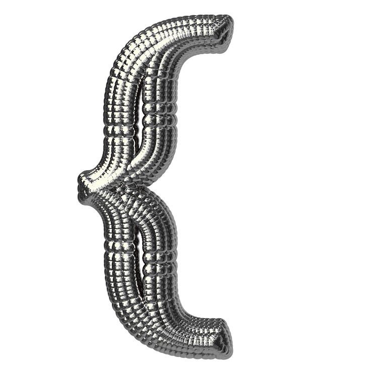 Vector symbol made of silver spheres