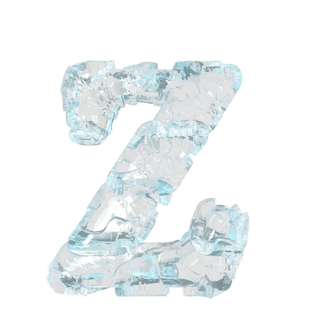 Vector symbol made of transparent ice letter z