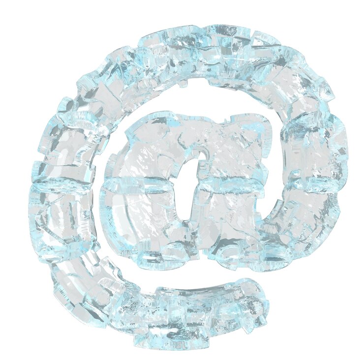 Vector symbol made of transparent ice
