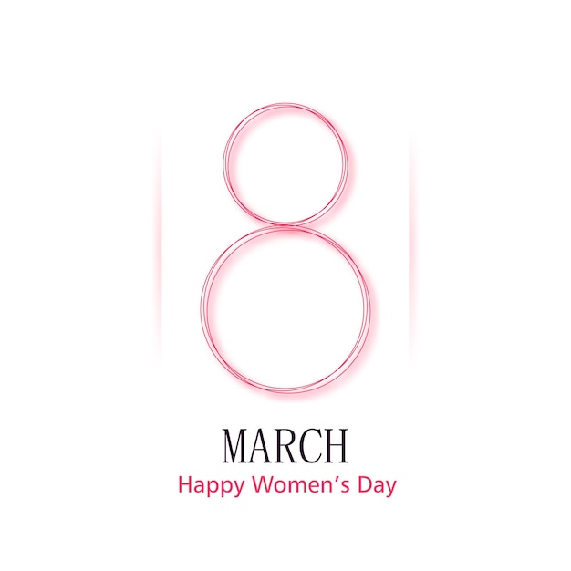 3 月 8 日のシンボルです。白い背景の上の国際女性の Day.Greeting カード デザイン。
