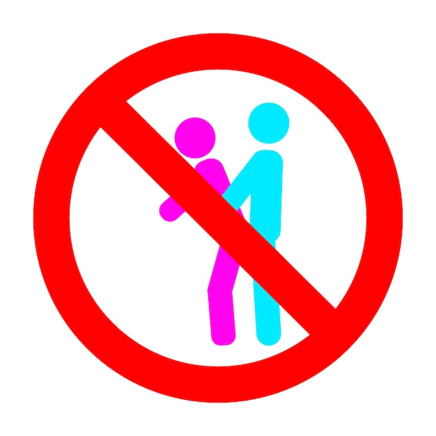 Symbol mark prohibit make love in public place