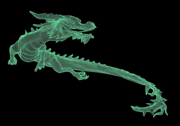 Символ китайского нового года длинного летающего вектора змея дракона 3d иллюстрация