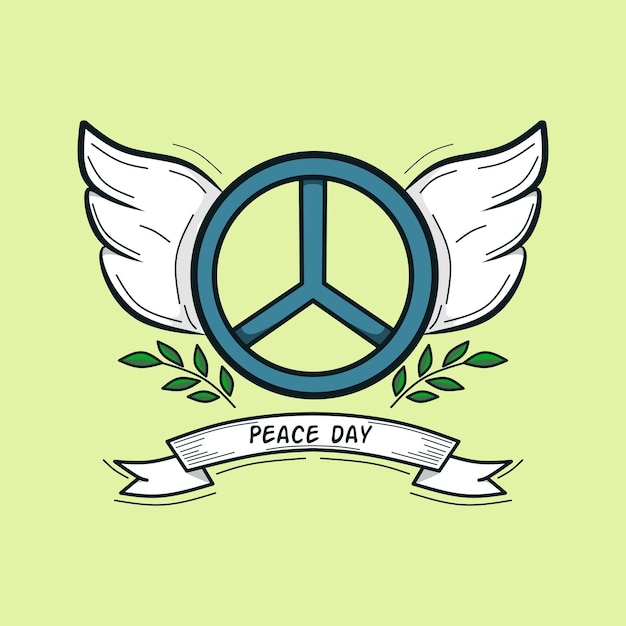 Vector symbol of peace with dove wings