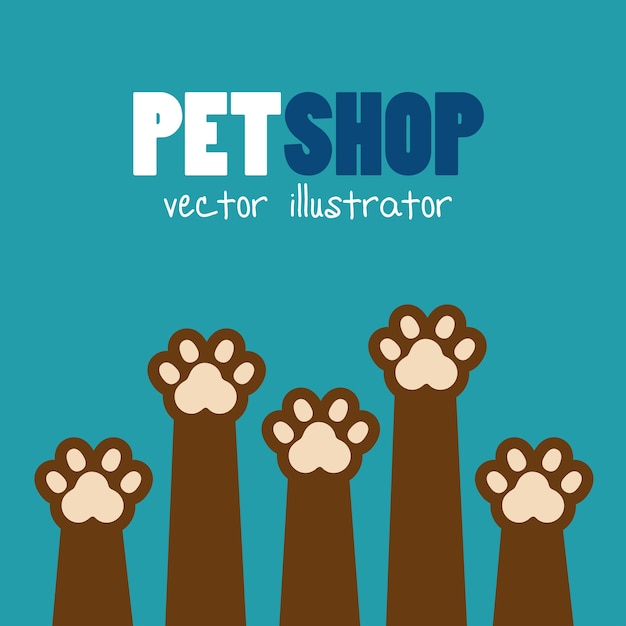 Symbol pet shop paw print brown icon