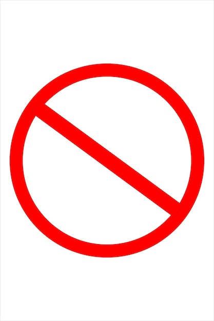 Vector a symbol prohibition sign red circle with a stripe