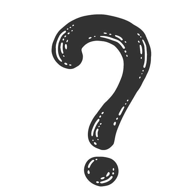 Symbol question mark sketch scratch board imitation black and white