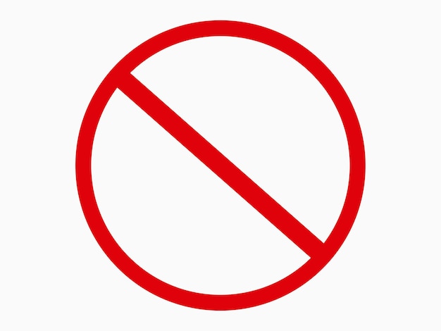 Vector symbol of red circle with slash indicating forbidden concept