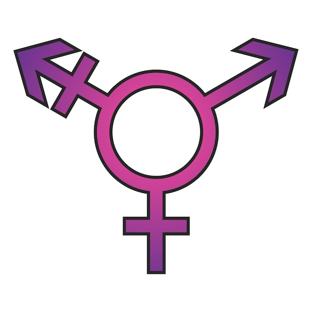Un simbolo che rappresenta tre generi maschiofemmina e x