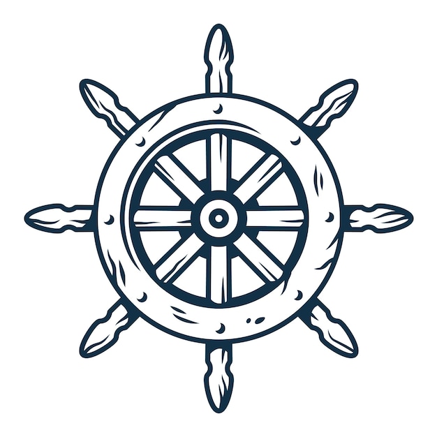 Vettore simbolo della vela timone nautico crociere marittime