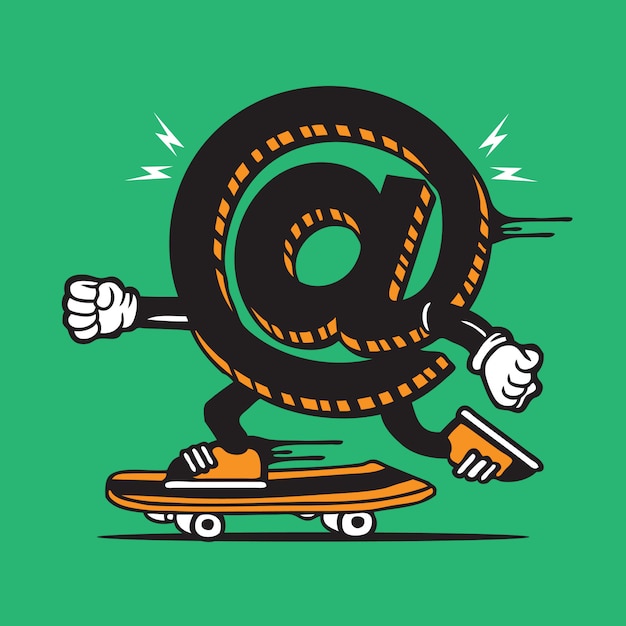 Symbol skater skateboard character design