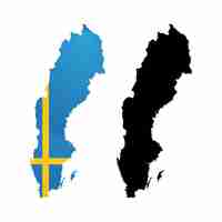 Vector symbol of sweden in color from national flag