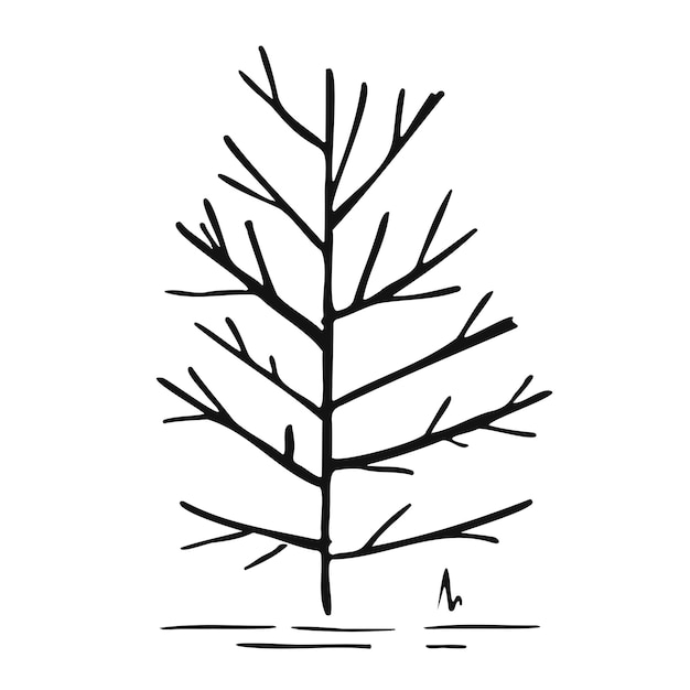 Symbol trees line original pattern vector outline