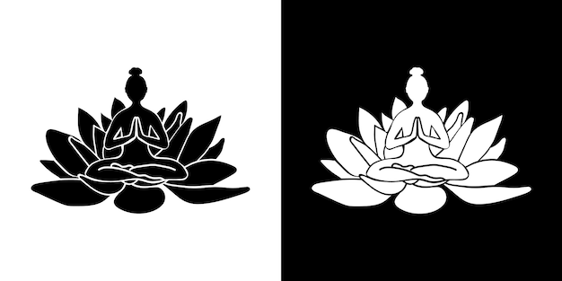 Vector symbol with a yogin in lotus pose