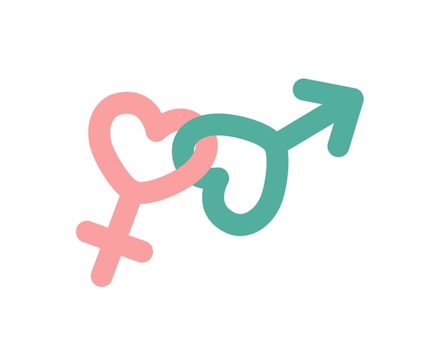 Vettore simbolo di donna e uomo sesso maschile e femminile cartone animato vettore eps 10