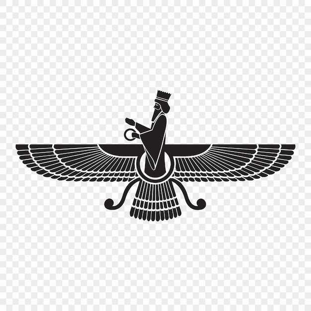 Vector symbol of zoroastrianism isolated