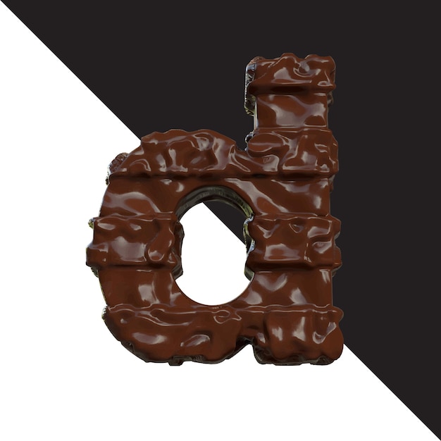 Symbolen gemaakt van chocolade letter d