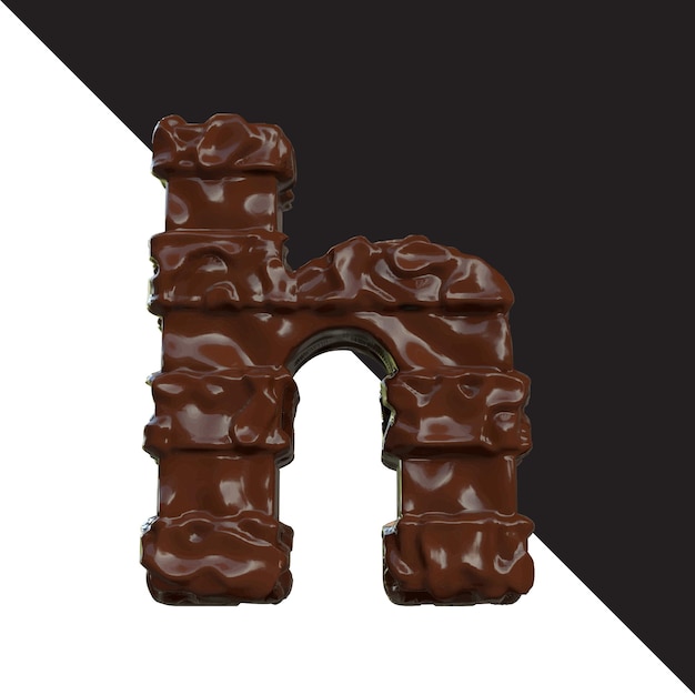 Symbolen gemaakt van chocolade letter h