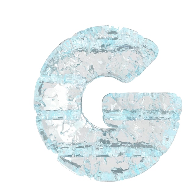 Symbolen gemaakt van ijs letter g