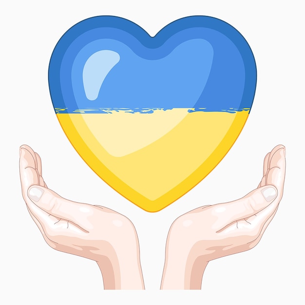 Vector symbolen van steun voor oekraïense oorlogsslachtoffers vectorillustratie oproep voor hulp en vrede voor oekraïne
