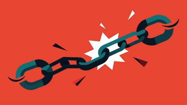 Vector a symbolic illustration of a broken chain representing the breaking of shackles and the freedom