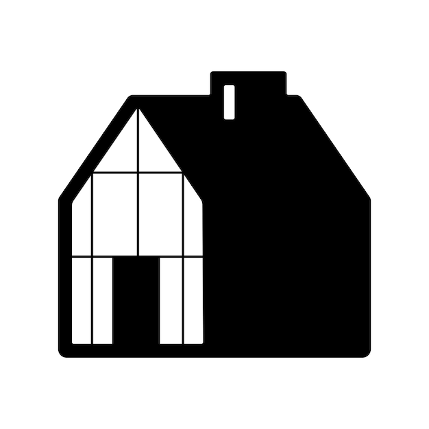 Vector symboliek van het moderne huis vlakke vectorillustratie