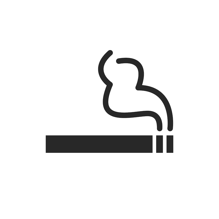Vector symboliek van sigarettenrook glyf icon isolated vector illustration