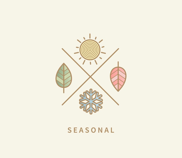 Vettore simboli per quattro stagioni