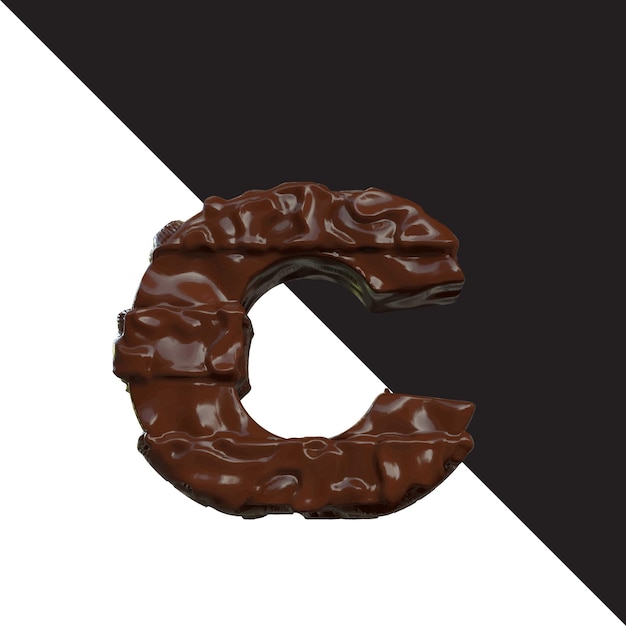 Symbols made of chocolate letter c