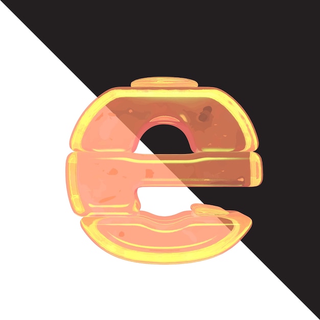 Vector symbols made from frozen orange juice letter e