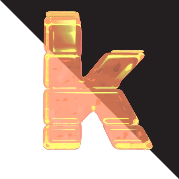 Vector symbols made from frozen orange juice letter k