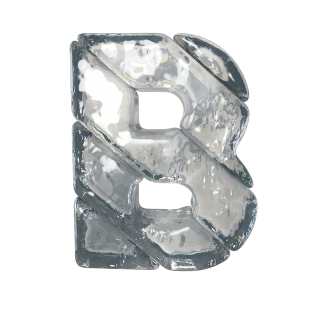 Symbols made of gray ice letter b