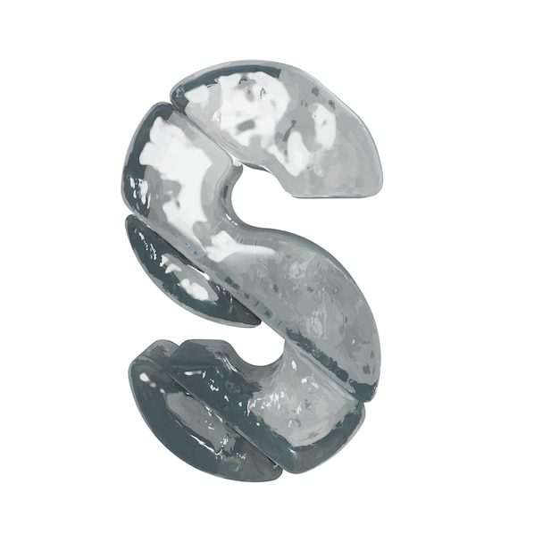 Symbols made of gray ice letter s