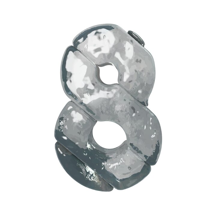 Vector symbols made of gray ice number 8
