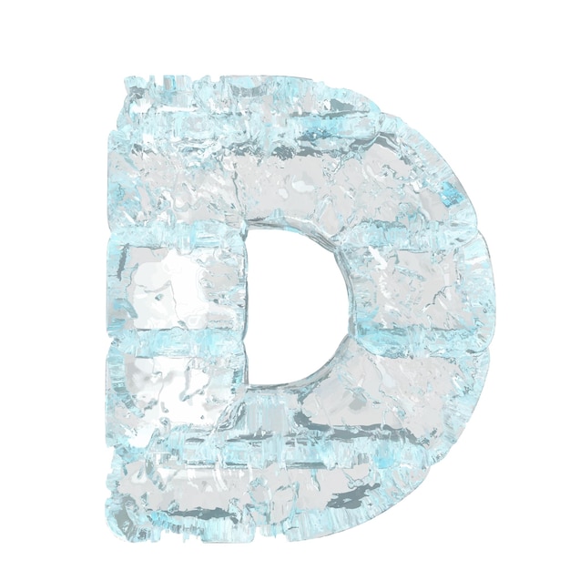 Vector symbols made of ice letter d