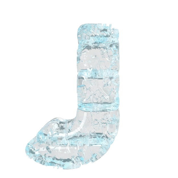 Symbols made of ice letter j
