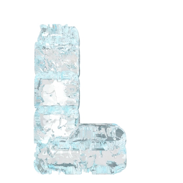 Symbols made of ice letter l