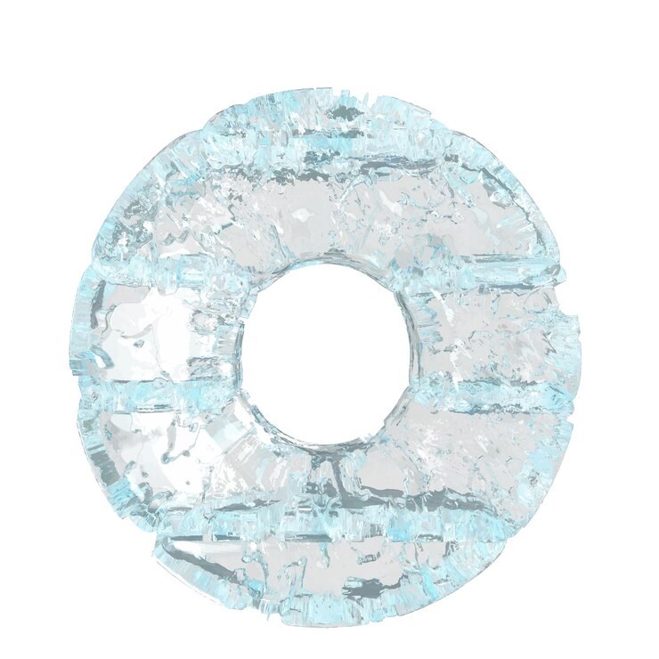 Vector symbols made of ice letter o